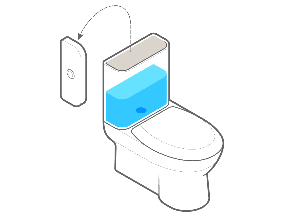Remove the lid of the toilet tank so you have access to the toilet flapper if you need to close it quickly.